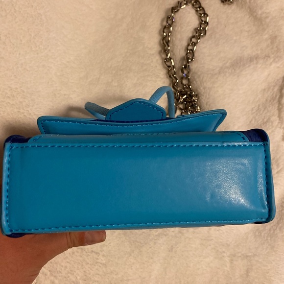 NWT Stave Madden BDORAA Turquoise Micro Mini Silver Chain Bag - Picture 10 of 11